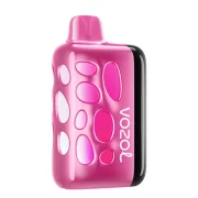 Bright pink VOZOL Rave 40000 vape with a bold "vozol" branding on the side, featuring an oval-pattern design that resembles bubbles, with a glossy finish.