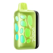 Lime green VOZOL Rave 40000 disposable vape with embossed bubble design, featuring the flavor "Watermelon Bubblegum."