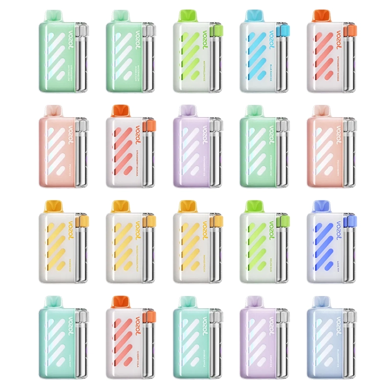 Vozol Vista 40K Disposable Vape Collection in Various Flavors Image showcasing a collection of Vozol Vista 40K disposable vapes in multiple vibrant colors and flavors such as Aloe Grape and Peach Berry.