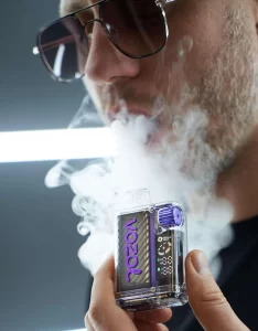 Vozol brand ambassador promoting new vape collection with vibrant style
